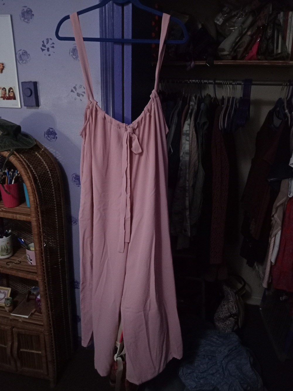 Chicme Pink Wide Leg Pants With Overall Straps